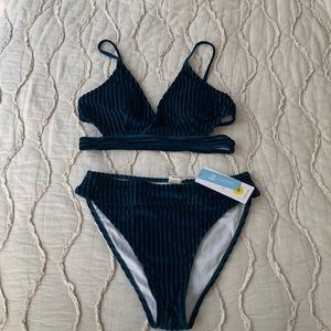 Cupshe velvet high waist swimsuit.